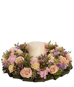 Pastel Wreath and Candle