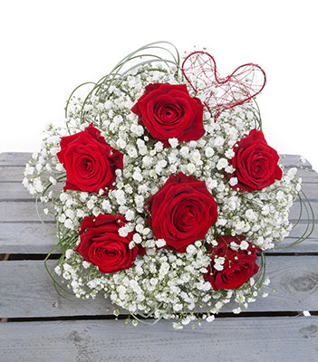 6 Rose compact gyp handtied