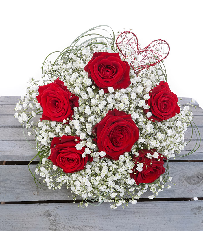 6 Rose compact gyp handtied